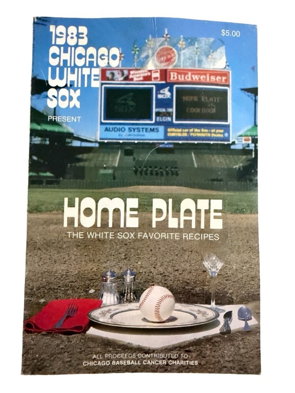 1983 Chicago White Sox Home Plate Cookbook Vintage MLB Baseball Recipes Cancer C